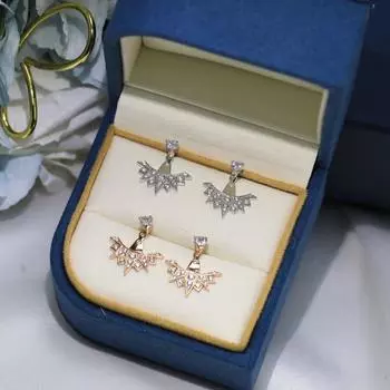 НОВИНКА 2023 Серьги со звездами из стерлингового серебра, красивые и щедрые для вечеринок, серьги-гвоздики средний шифера синий