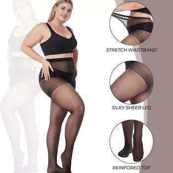НОВИНКА 2025 года, модные женские прозрачные колготки больших размеров, нижнее белье, сексуальные колготки больших размеров, сетчатые кружевные чулки с подвязками для ночного клуба, вечеринки, лето L