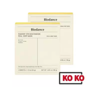 [НОВИНКА][Biodance] Маска Radiant Vita Niacinamide Real Deep Mask 34 г / Тканевая маска для лица 34g x 1 sheet