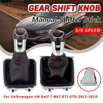 НОВИНКА для Volkswagen VW Golf 7 MK7 VII GTI GTD 2013-2018 5 6 скоростей ручная ручка переключения передач рычаг гандбольный кожаный чехол для ботинок