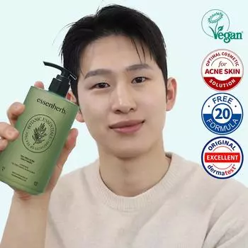 [НОВИНКА] essenHERB Ежедневное средство для умывания от прыщей с чайным деревом, 500 мл