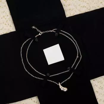 НОВИНКА IN2023, модное женское ожерелье, кулон, вечерние модные украшения, капля воды, коровий рог, свитер, цепочка, ожерелье с бриллиантом