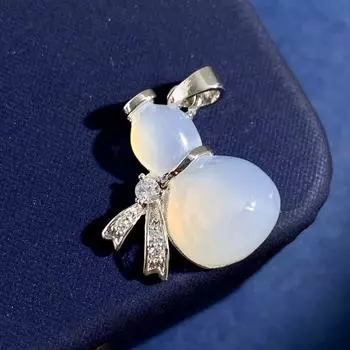 НОВИНКА IN2023, модные ювелирные изделия, классическое красивое ожерелье с подвеской в виде трех когтей, маленькое одинарное бриллиантовое ожерелье из тыквы, белого нефрита, пробкового камня