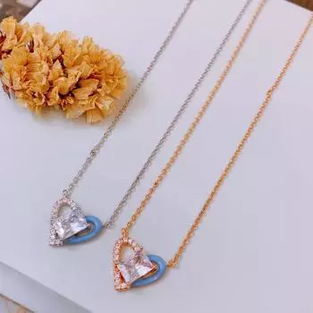 НОВИНКА IN2023, модные ювелирные изделия, женское ожерелье с помадой, подвеска, вечерние изысканные модные украшения, двухцветное персиковое ожерелье золотой