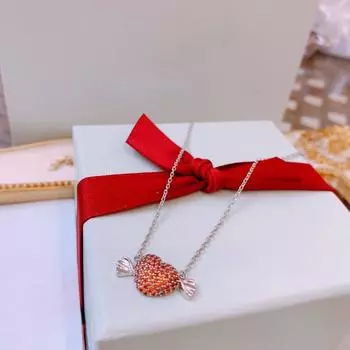 НОВИНКА IN2023, модные ювелирные изделия, женское ожерелье с помадой, кулон, вечерние, изысканные модные украшения, двухцветное ожерелье в виде персиковых конфет золотой