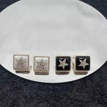 НОВИНКА IN2023, модные ювелирные серьги из смолы, серьги высшего качества, роскошные серьги-гвоздики со звездой и пятиконечной звездой чёрный