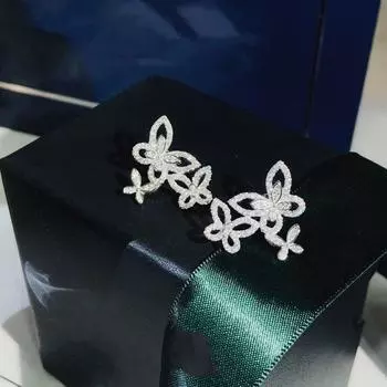 НОВИНКА IN2023 Новые популярные полые серьги-гвоздики с бабочками и бриллиантами, серьги-гвоздики высшего качества, серьги-гвоздики