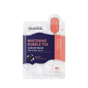 [НОВИНКА] Mediheal Whitening Bubble Tox Serum Mask 1 шт., корейская маска в упаковке
