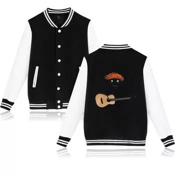 НОВИНКИ Унисекс Мода Толстовка Бейсболка с Графическим Принтом Эда Ширана Женская Мужская Куртки для Спорта на Открытом Воздухе XS чёрный