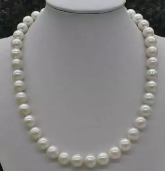 НОВОЕ ожерелье с натуральным редким белым жемчугом Касуми диаметром 9–10 мм, 18 дюймов.