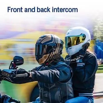 НОВОЕ поступление BT-12B 2PCS мотоциклетный шлем интерком Bluetooth5.0 гарнитура для 2 гонщиков IP67 водонепроницаемый