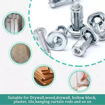 НОВЫЕ 50 шт. гаек для винтов, лепестковых винтов, дюбелей для лепестковых заглушек для штор, зажимов для расширения, лепестковых заклепок, гаек для болтов