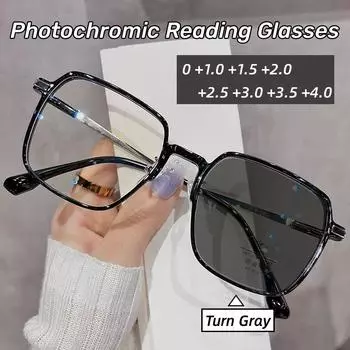 НОВЫЕ фотохромные очки для чтения для мужчин и женщин, ретро-очки для дальнозоркости, модные умные солнцезащитные очки с изменением цвета, пресбиопия 2.0