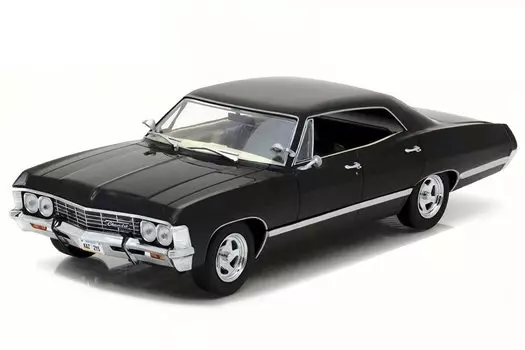 НОВЫЕ КОЛЛЕКЦИОННЫЕ МАТЕРИАЛЫ GREENLIGHT SUPERNATURAL BLACK 1967 CHEVROLET IMPALA SPORT SEDAN Литая модель автомобиля от Greenlight 124 - - чёрный