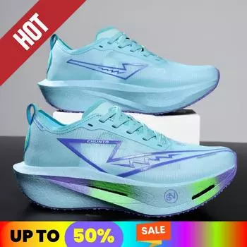 НОВЫЕ Кроссовки для бега Марафон Мужские Спортивные Дышащие Легкие Женские Удобные Износостойкие Повседневные Кроссовки для гонок 37 синий