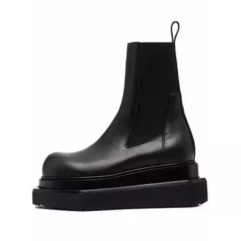 НОВЫЕ массивные ботинки женские зимние ботинки кожаные плюшевые ботильоны черные женские осенние ботинки челси модные ботинки на платформе 35 чёрный