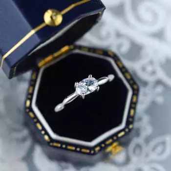 НОВЫЕ модные овальные четырехзубчатые регулируемые парные кольца для женщин 100% оригинальные ювелирные изделия в подарок на годовщину Resizable белый