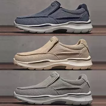 НОВЫЕ мужские холщовые дышащие мокасины без застежек легкие удобные кроссовки для ходьбы большой размер 39-48 39 синий