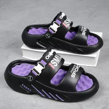 НОВЫЕ мужские массажные тапочки, сандалии для отдыха на природе, пляжные удобные мягкие шлепанцы, повседневная обувь, мужские сандалии для отдыха в помещении, большой размер 47 48 39-40 зелёный