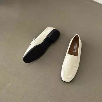 НОВЫЕ осенние женские туфли на плоской подошве с короткими носами, модные туфли-лоферы с квадратным носком, женская повседневная мягкая обувь Мэри Джейн для отдыха на природе 35 коричневый