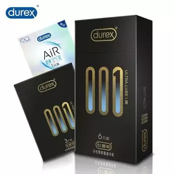 НОВЫЕ презервативы Durex 001 из полиуретана для мужчин, 54 мм, с двойной дополнительной смазкой, ультратонкие, без латексных рукавов для пениса, секс-игрушки