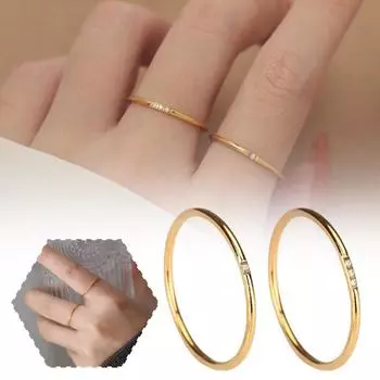 НОВЫЕ Простые Кольца Из Нержавеющей Стали Золотого Цвета Антиаллергенные Подарки Для Женщин Свадьба Изысканный Sim Q8B4 B-8