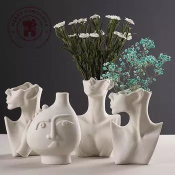 НОВЫЕ скандинавские современные простые керамические вазы простые горящие украшения для гостиной офисные предметы интерьера креативные бутылки в форме тела
