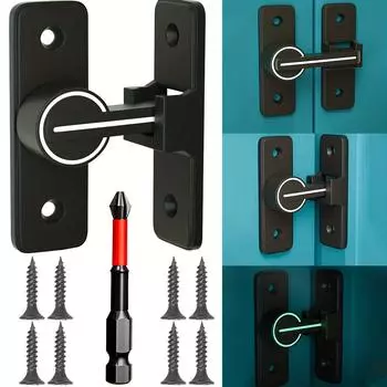 НОВЫЕ светящиеся черные 90-градусные прочные замки для дверей из углеродистой стали, откидные, экранные, замки для дверей шкафов, защелки для дверей окон