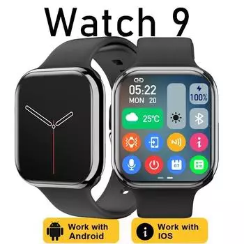НОВЫЕ умные часы 9 BT Call NFC Heart Rate Sport Fitness Водонепроницаемый Amoled экран Беспроводная зарядка 450 мАч для мужчин и женщин для часов IWO белый