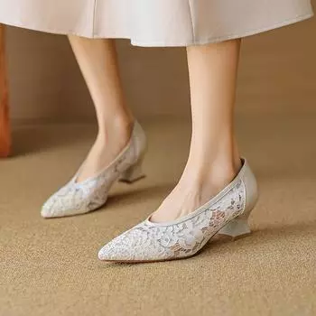 НОВЫЕ весенне-осенние женские туфли-лодочки из сетчатой ткани для женщин Туфли на квадратном носке с толстым каблуком Лаконичные туфли на высоком каблуке с пряжкой черного цвета 34 чёрный