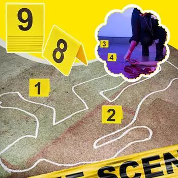 НОВЫЕ высококачественные 10 шт. маркеры для улик, маркеры для сцен детектива, украшения, номерные палатки для игры в подсказки, акриловые вечеринки на Хэллоуин A3L9