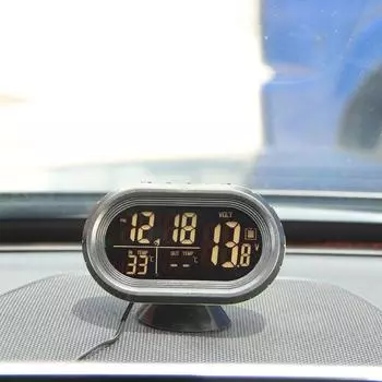 НОВЫЕ высококачественные аксессуары для интерьера 3 в 1 автомобильный вольтметр термометр подсветка ЖК-цифровые часы 12 В/24 В автомобильный электронный Lumino