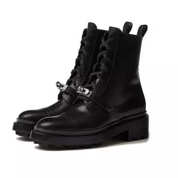 НОВЫЕ женские мотоциклетные ботинки с пряжкой, зимние кожаные ботинки, черные ботинки на танкетке, женские на шнуровке, на платформе, женские белые ботинки Mujer 35 чёрный