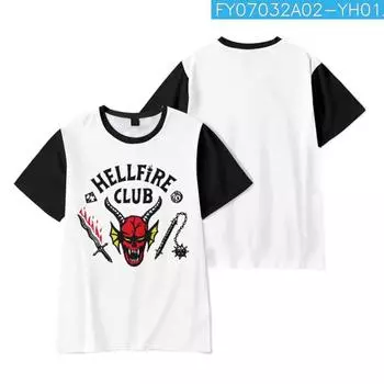 НОВЫЕ женские/мужские модные футболки с короткими рукавами и принтом Hellfire Club, повседневные крутые топы с круглым вырезом XS