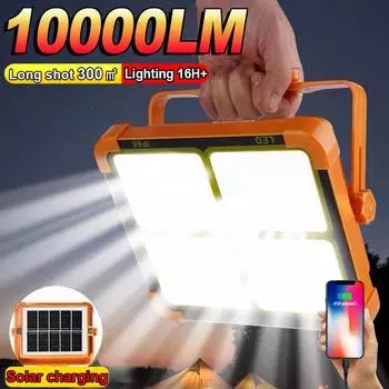 НОВЫЙ 10000 мАч солнечный перезаряжаемый фонарь для кемпинга, мощный аккумулятор, светодиодный светильник для палатки, мощный магнитный фонарик, ремонт, аварийная лампа 264 LED