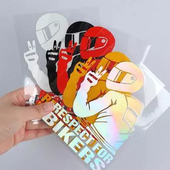 НОВЫЙ 1 шт 15x11 см Respect Biker наклейка для автомобиля мотоцикл виниловые 3D наклейки мотоцикл виниловые 3D наклейки и переводные картинки розовый