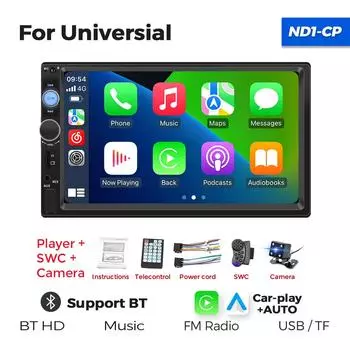 НОВЫЙ 2 din автомобильный радиоприемник с Carplay Android Auto для универсального автомобильного MP5-плеера Авторадио Мультимедийный проигрыватель 2DIN Авто аудио FM BT SWC