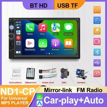 НОВЫЙ 2 din автомобильный радиоприемник с Carplay Android Auto для универсального автомобильного MP5-плеера Авторадио Мультимедийный проигрыватель 2DIN Авто аудио FM BT SWC