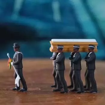 НОВЫЙ 2 стиля, ПВХ, черный человек, комплект подъема гробов, коллекционная фигурка для подарка на Хэллоуин, черный человек, несущий куклу в гробу A