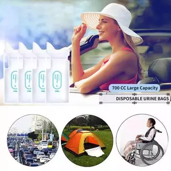 НОВЫЙ 4 шт. 700 мл автомобильный мочеприемник, портативные пакеты для рвоты, писсуар, удобный мини-мобильный унисекс-туалет, одноразовый N2P0