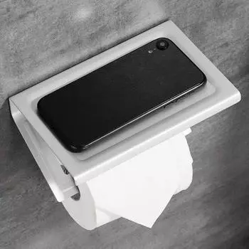 НОВЫЙ алюминиевый держатель для мобильного телефона из бумаги для ванной комнаты с полкой, вешалка для полотенец для туалетной бумаги в ванной комнате, рулон Hol серебряный