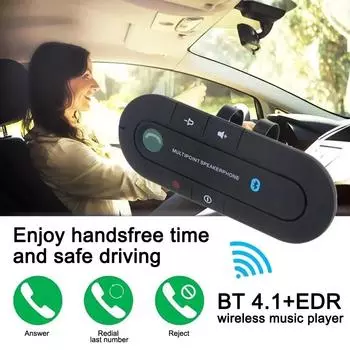 НОВЫЙ беспроводной Bluetooth-совместимый спикерфон 4.1+EDR Handsfree автомобильный комплект динамик MP3-плеер автомобильное зарядное устройство чёрный