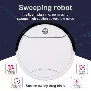 НОВЫЙ бесшумный 3 в 1 автоматический подзарядный интеллектуальный бытовой всасывающий подметальный мытье полов полностью автоматический подметальный робот для дома и офиса белый