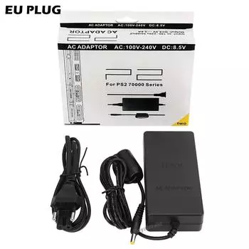 НОВЫЙ блок питания для PS2, сменный адаптер переменного тока, кабель зарядного устройства, шнур 100240 В постоянного тока 8,5 В для консоли PS2 Slim 70000, вилка ЕС / вилка США