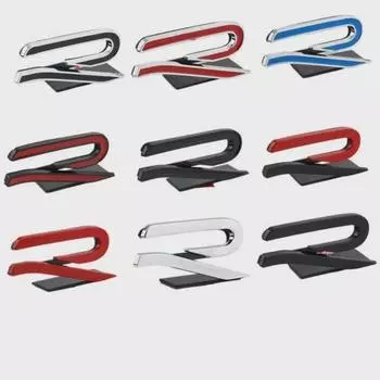 НОВЫЙ большой размер 3D металлический автомобиль R логотип багажник решетка эмблема значок наклейки наклейка для Golf 5 6 7 8 R LINE Tiguan Color-1