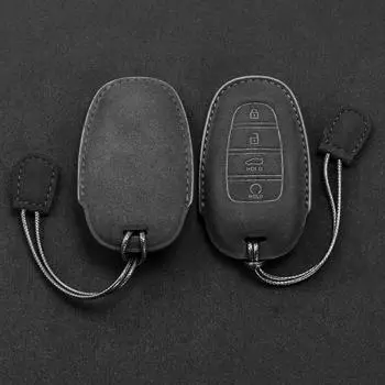 НОВЫЙ чехол для автомобильного ключа для Hyundai Tucson Solaris Sonata Hybrid NEXO NX4 Santafe dn8 4 кнопки 2020 2021 2022 Аксессуары чёрный