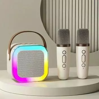 НОВЫЙ Горячий K12 Bluetooth-динамик Портативный домашний милый караоке мини беспроводной аудио с микрофоном K Song Family Singing Machine