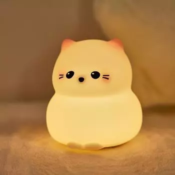 НОВЫЙ Kawaii Ночной Светильник Мультфильм Собака Кошка Силиконовый USB Перезаряжаемый Ночной Светильник Утка Декор Спальни Для Детей День Рождения Рождественский Подарок