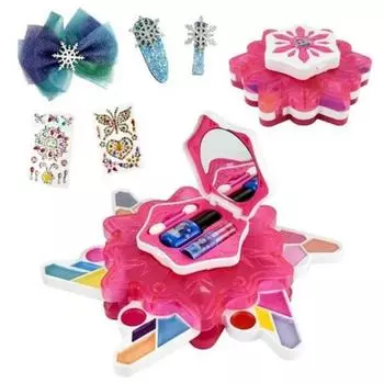 НОВЫЙ косметический игровой набор Water Hand Wash Nail Nail Eye Shadow Blush Princess Christmas Gift Makeup Box, розовый, 1 шт.
