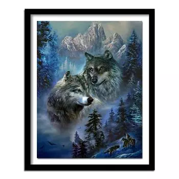 НОВЫЙ Лесной Волк 5d Алмазная Полная Алмазная Картина Вышивка Крестом Алмазная Вышивка Животный Узор 20X30CM